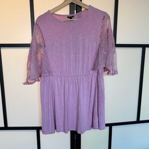 TORRID Knit Crew Neck Lace Dolman Sleeve
Babydoll Top. Size 2 (2X XXL)